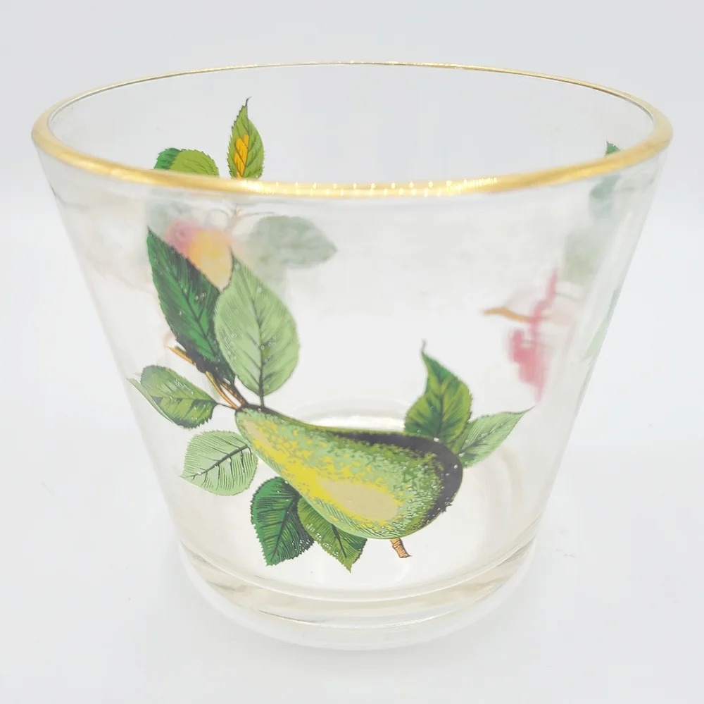Vintage West Virginia Glass Co Fruit Cocktail Barware Ice Bucket
